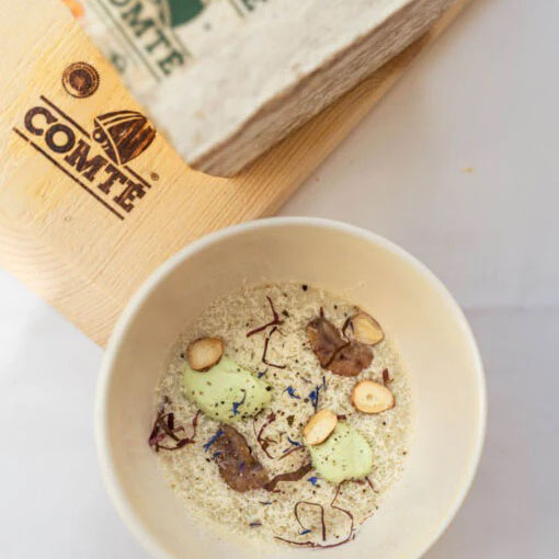 Vichyssoise de queso Comté, crema de berros X Sofie Dumont