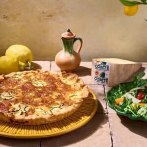 Quiche de verano con queso Comté, calabacines y tomillo (sin nata)