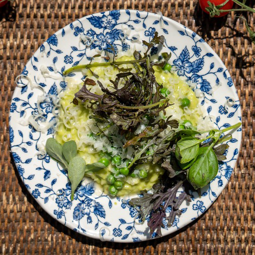 Risotto con queso Comté y ajo silvestre X Paul Delrez